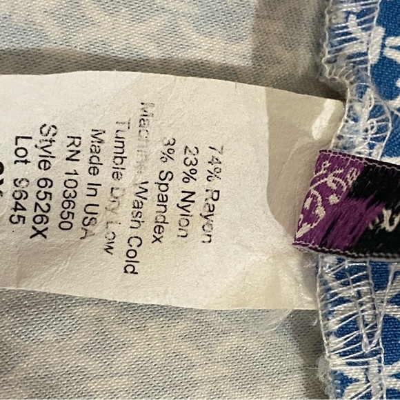 Blue & White Print Pull-On Capri - Picture 6 of 6